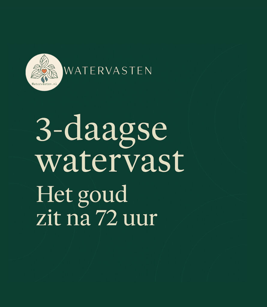 Promotiebeeld 3-daagse watervast met de tekst: het goud zit na 72 uur